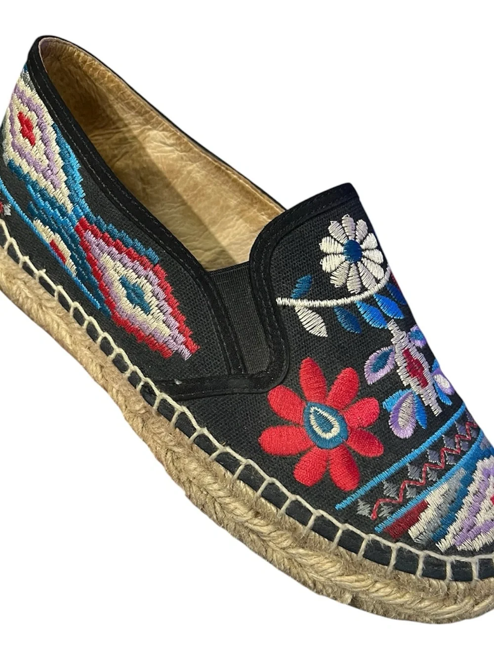 Johnny Was multicolored Embroidered Espadrilles size 38